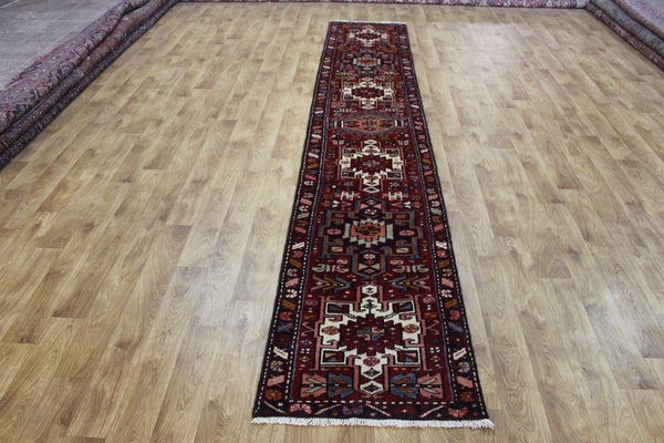 Vintage Persian Karajeh Runner 380 × 65 cm – Hand-Knotted Wool Hallway Rug