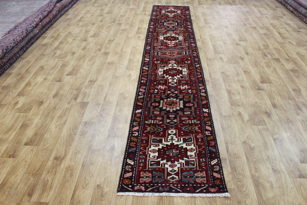 Vintage Persian Karajeh Runner 380 × 65 cm – Hand-Knotted Wool Hallway Rug