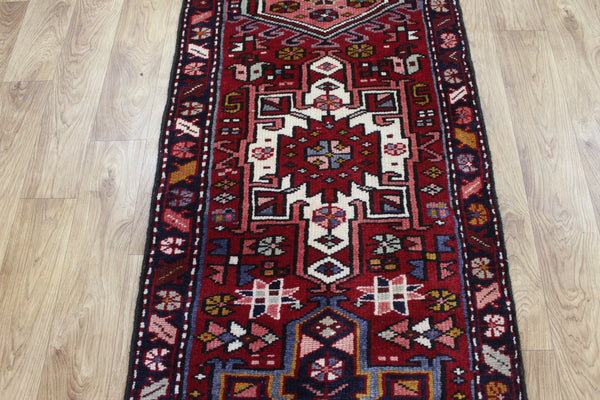 Vintage Persian Karajeh Runner 380 × 65 cm – Hand-Knotted Wool Hallway Rug