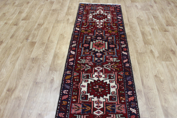 Vintage Persian Karajeh Runner 380 × 65 cm – Hand-Knotted Wool Hallway Rug
