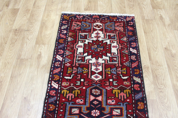 Vintage Persian Karajeh Runner 380 × 65 cm – Hand-Knotted Wool Hallway Rug