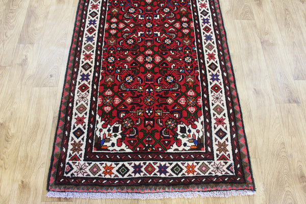 Persian Hamadan Runner 305 × 78 cm – Hand-Knotted Wool Herati Design Rug