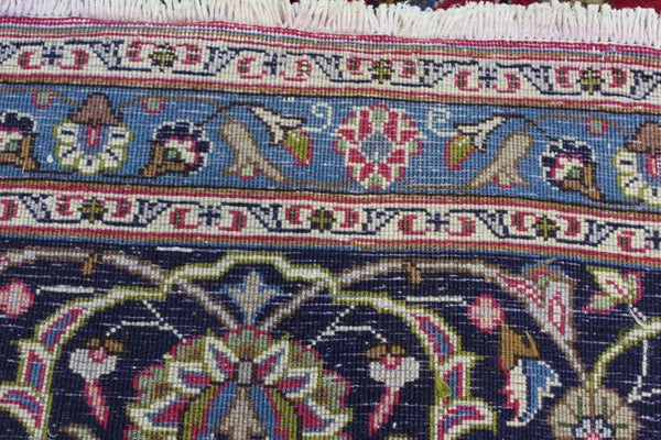 Large Persian Mashhad Carpet 394 × 296 cm – Hand-Knotted Wool Medallion Rug