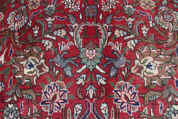 Antique Persian Tabriz Garden Carpet 384 × 295 cm – Hand-Knotted Wool Floral &amp; Animal Design