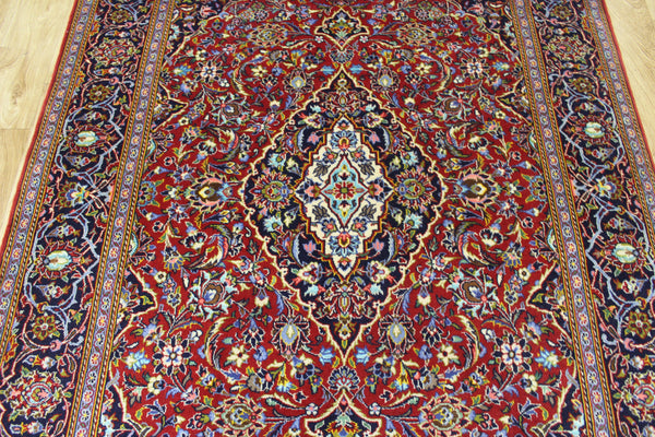 FINE PERSIAN KASHAN RUG WOOL AND SILK 218 X 142 CM