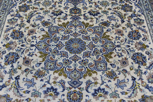 Large Kashan Wool Carpet 350 × 250 cm – Hand-Knotted Floral Medallion Rug