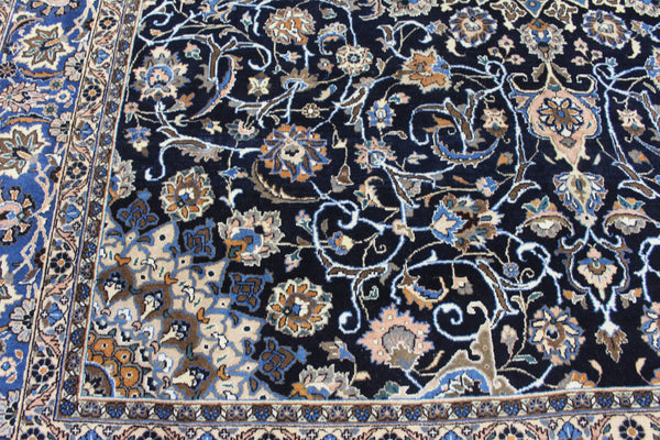 Vintage Persian Kashmir Carpet 326 × 282 cm – Hand-Knotted Floral Medallion Rug