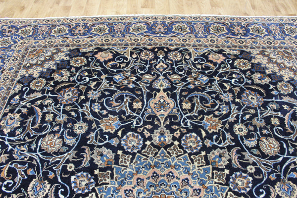 Vintage Persian Kashmir Carpet 326 × 282 cm – Hand-Knotted Floral Medallion Rug