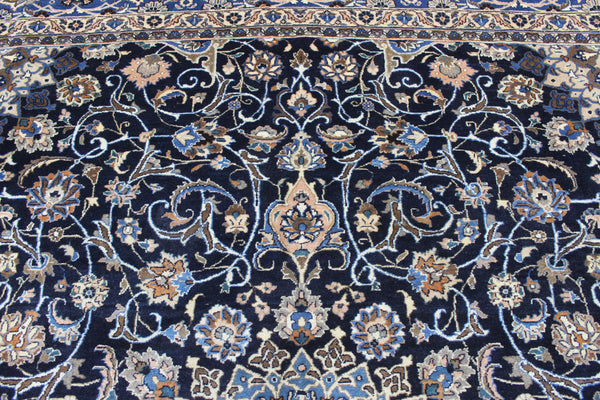 Vintage Persian Kashmir Carpet 326 × 282 cm – Hand-Knotted Floral Medallion Rug