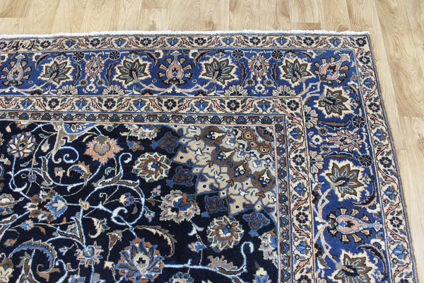 Vintage Persian Kashmir Carpet 326 × 282 cm – Hand-Knotted Floral Medallion Rug