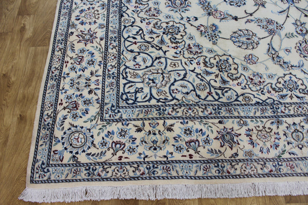 Large Persian Nain Wool &amp; Silk Carpet 421 × 290 cm – Fine Hand-Knotted Floral Rug