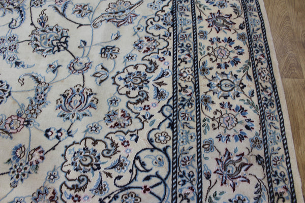 Large Persian Nain Wool &amp; Silk Carpet 421 × 290 cm – Fine Hand-Knotted Floral Rug