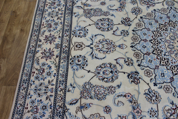 Large Persian Nain Wool &amp; Silk Carpet 421 × 290 cm – Fine Hand-Knotted Floral Rug
