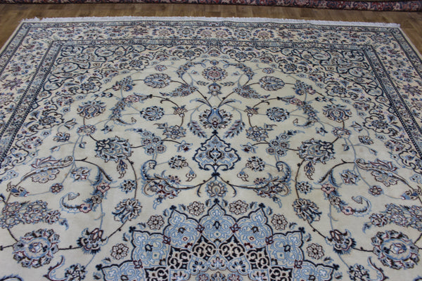 Large Persian Nain Wool &amp; Silk Carpet 421 × 290 cm – Fine Hand-Knotted Floral Rug