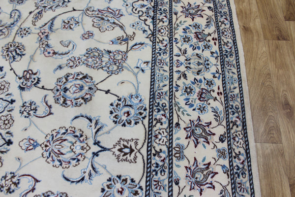 Large Persian Nain Wool &amp; Silk Carpet 421 × 290 cm – Fine Hand-Knotted Floral Rug