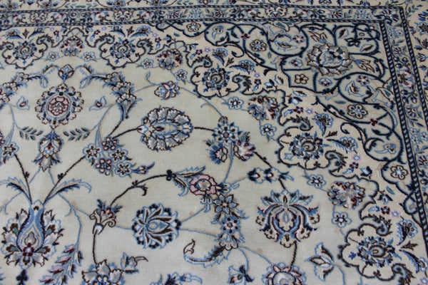 Large Persian Nain Wool &amp; Silk Carpet 421 × 290 cm – Fine Hand-Knotted Floral Rug