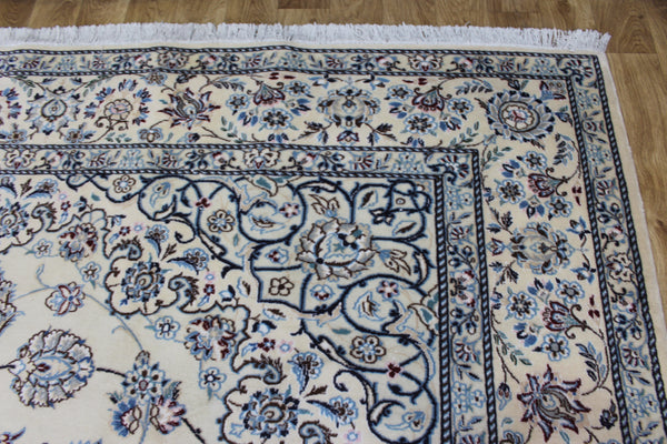 Large Persian Nain Wool &amp; Silk Carpet 421 × 290 cm – Fine Hand-Knotted Floral Rug
