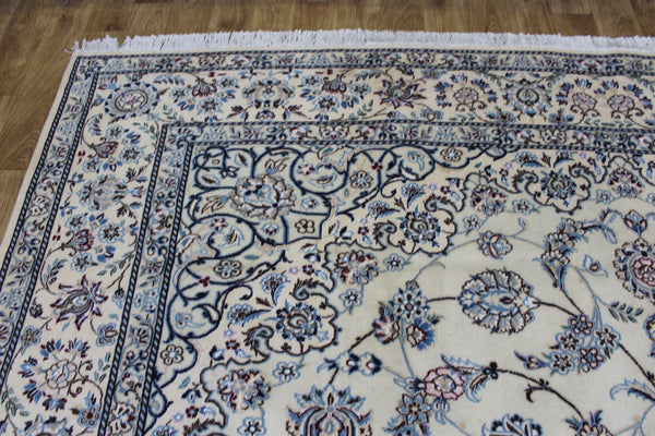 Large Persian Nain Wool &amp; Silk Carpet 421 × 290 cm – Fine Hand-Knotted Floral Rug