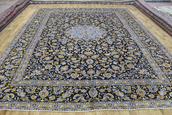 Large Persian Kashan Carpet 400 × 308 cm – Hand-Knotted Wool Rug