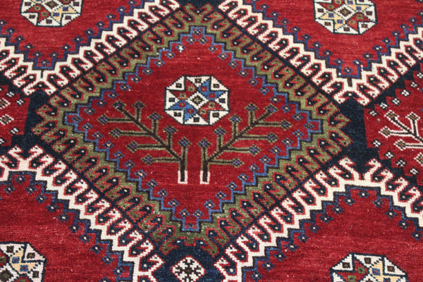 Vintage Persian Shiraz Rug 300 × 158 cm – Hand-Knotted Wool Natural Dye Tribal Carpet