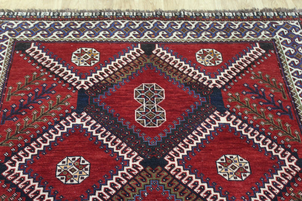 Vintage Persian Shiraz Rug 300 × 158 cm – Hand-Knotted Wool Natural Dye Tribal Carpet