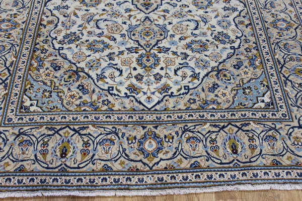 Persian Kashan Rug 293 × 200 cm – Hand-Knotted Wool Floral Medallion Carpet