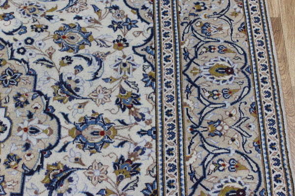 Persian Kashan Rug 293 × 200 cm – Hand-Knotted Wool Floral Medallion Carpet