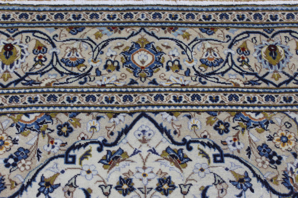 Persian Kashan Rug 293 × 200 cm – Hand-Knotted Wool Floral Medallion Carpet