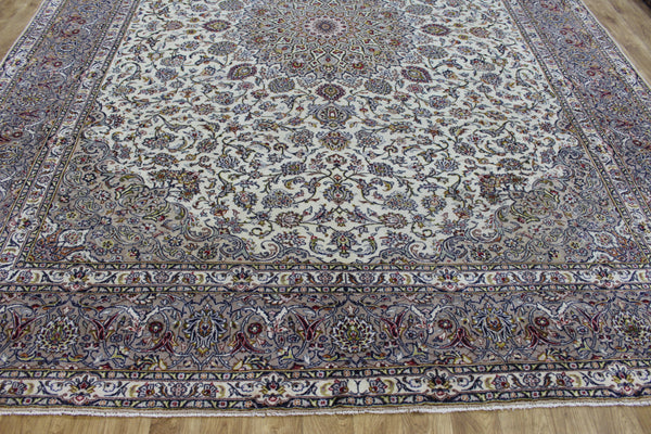 Large Persian Kashan Carpet 395 × 298 cm – Fine Hand-Knotted Wool Rug