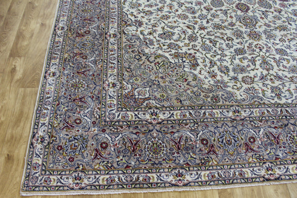 Large Persian Kashan Carpet 395 × 298 cm – Fine Hand-Knotted Wool Rug