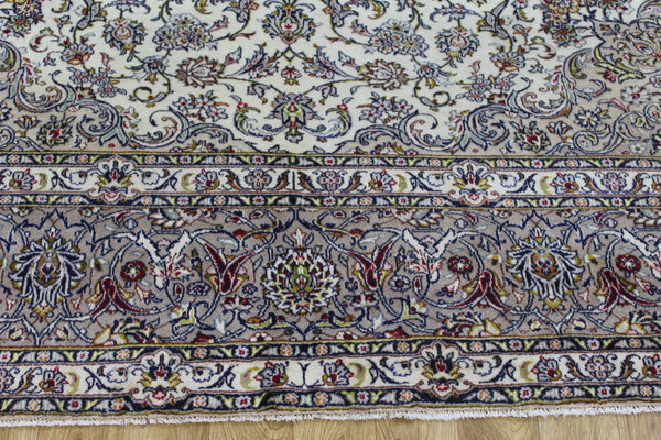 Large Persian Kashan Carpet 395 × 298 cm – Fine Hand-Knotted Wool Rug