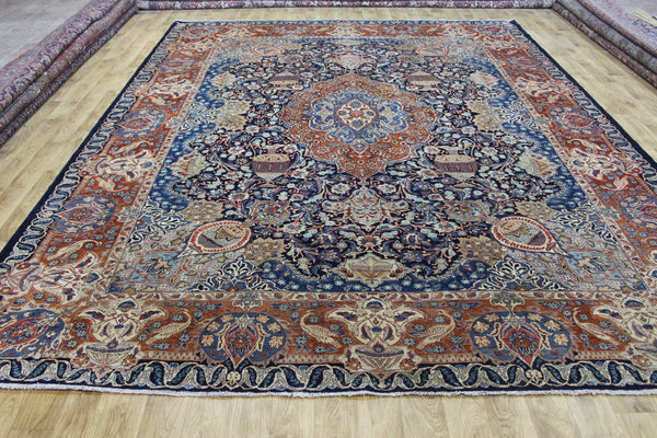 Antique Persian Kashmar Carpet 380 × 300 cm – Hand-Knotted Wool Rug
