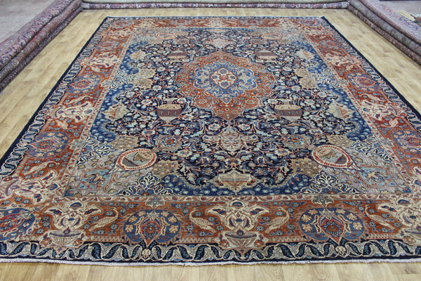 Antique Persian Kashmar Carpet 380 × 300 cm – Hand-Knotted Wool Rug