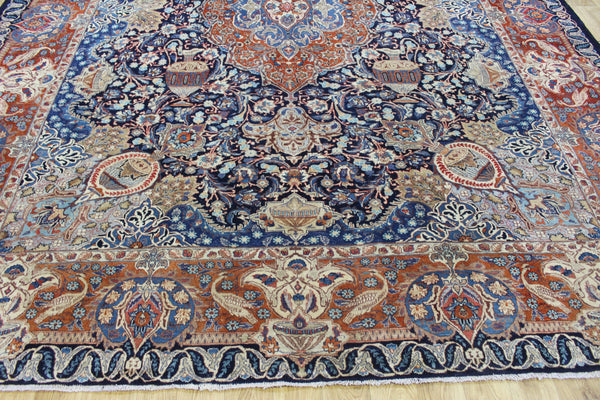Antique Persian Kashmar Carpet 380 × 300 cm – Hand-Knotted Wool Rug