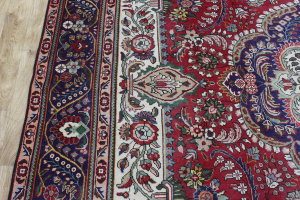 Vintage Persian Tabriz Carpet 382 × 287 cm – Hand-Knotted Wool Rug
