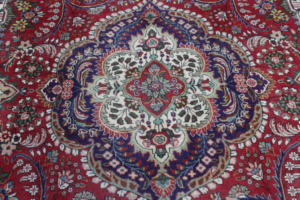 Vintage Persian Tabriz Carpet 382 × 287 cm – Hand-Knotted Wool Rug