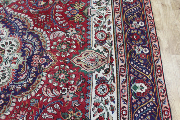 Vintage Persian Tabriz Carpet 382 × 287 cm – Hand-Knotted Wool Rug