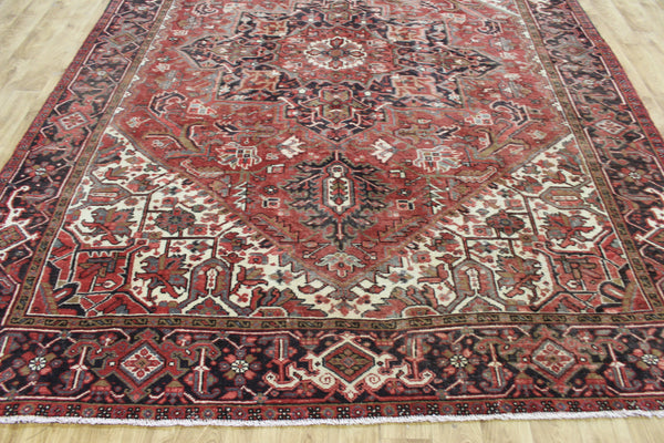 Antique Persian Heriz Carpet 345 × 250 cm – 1930s Hand-Knotted Wool Rug