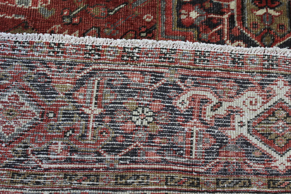 Antique Persian Heriz Carpet 345 × 250 cm – 1930s Hand-Knotted Wool Rug