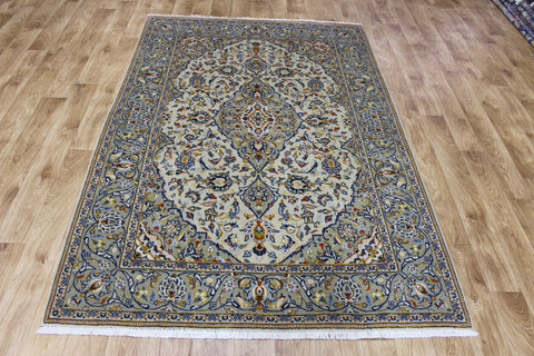 HAND KNOTTED PERSIAN KASHAN RUG WITH KORK WOOL 210 X 142 CM