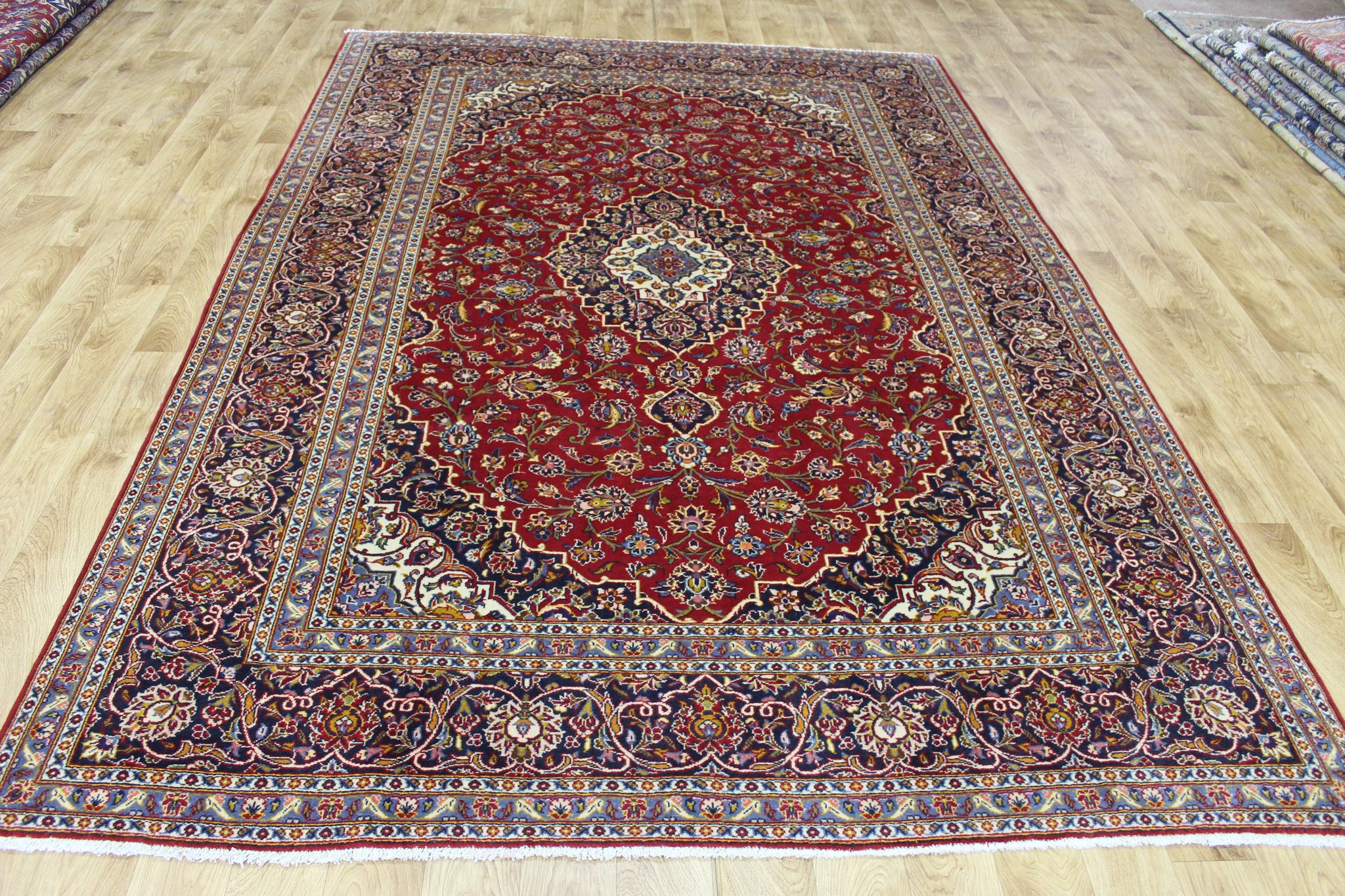 FINE HANDMADE PERSIAN KASHAN CARPET 300 x 205 CM