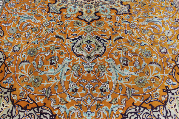 VINTAGE HANDMADE PERSIAN TABRIZ CARPET WITH FINE FLORAL DESIGN  300 X 210 CM