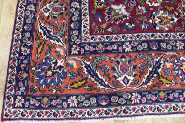 SIGNED ANTIQUE PERSIAN MASHAD CARPET WITH GREAT DESIGN AND SUPERB COLOURS  340 X 245 CM