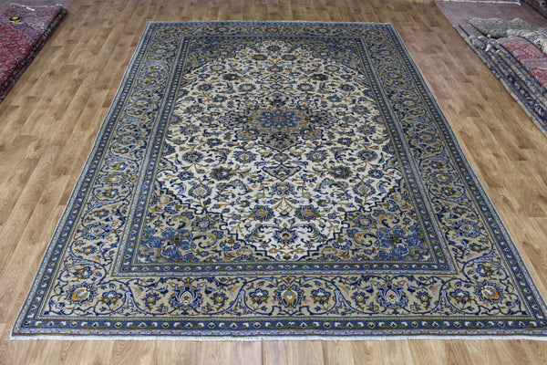 FINE HANDMADE PERSIAN KASHAN CARPET FLORAL DESIGN 338 X 245 CM