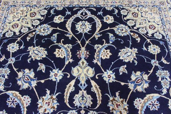 BLUE PERSIAN NAIN RUG WOOL AND SILK 308 X 210 CM