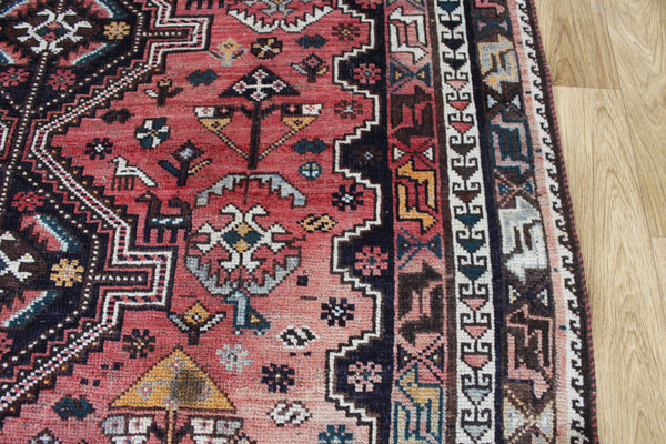 ANTIQUE PERSIAN RUG WOOL RUG WITH MEDALLION DESIGN 228 X 165 CM