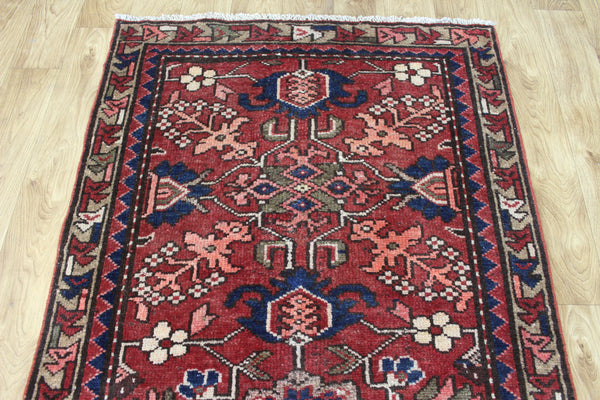 Antique Persian Heriz runner of traditional floral design 278 x 92 cm