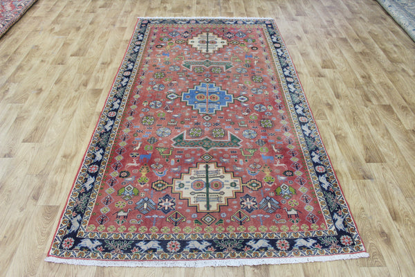 ANTIQUE SOUTH WEST PERSIAN QASHQAI RUG WITH TRIPLE MEDALLION DESIGN 250 X 140 CM