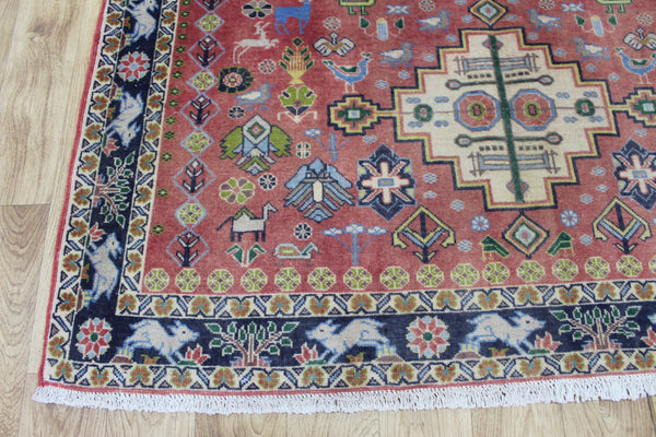 ANTIQUE SOUTH WEST PERSIAN QASHQAI RUG WITH TRIPLE MEDALLION DESIGN 250 X 140 CM