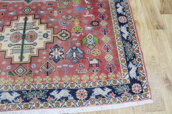 ANTIQUE SOUTH WEST PERSIAN QASHQAI RUG WITH TRIPLE MEDALLION DESIGN 250 X 140 CM